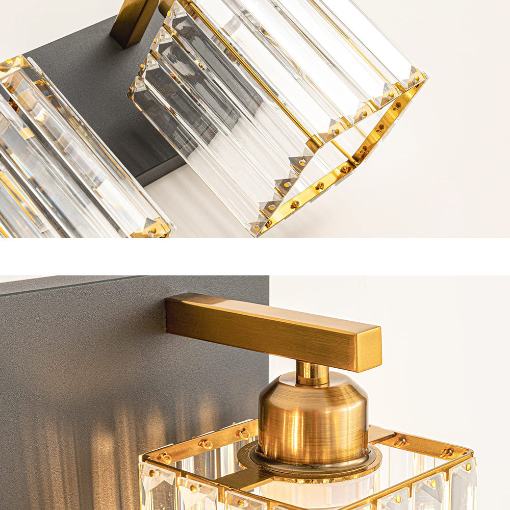 Kristy Vintage LED Metal/Crystal Wall Lamp For Mirror, Gold - Neutralighting