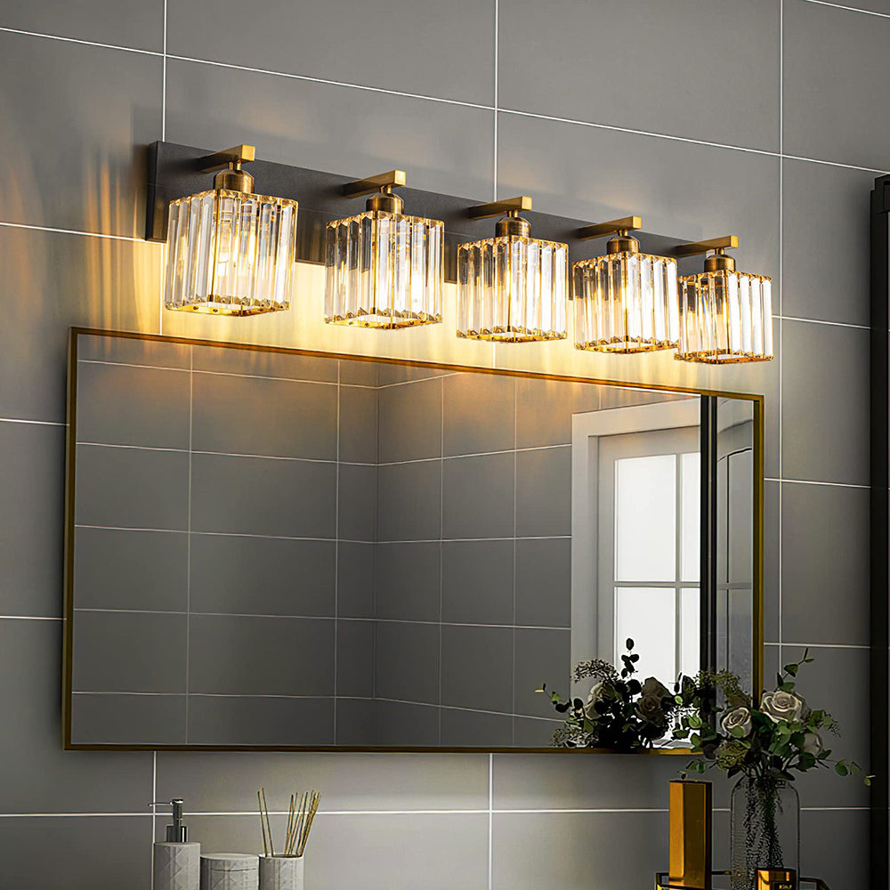 Kristy Vintage LED Metal/Crystal Wall Lamp For Mirror, Gold - Neutralighting