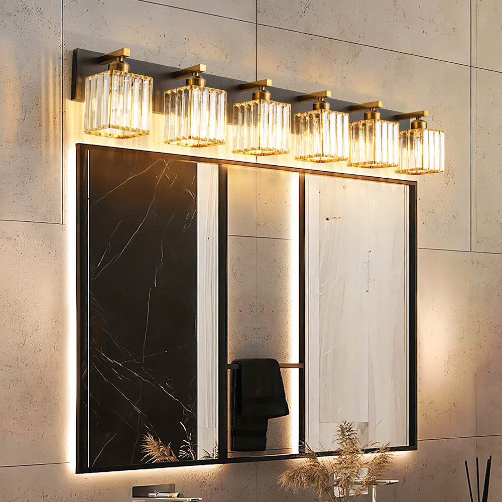 Kristy Vintage LED Metal/Crystal Wall Lamp For Mirror, Gold - Neutralighting