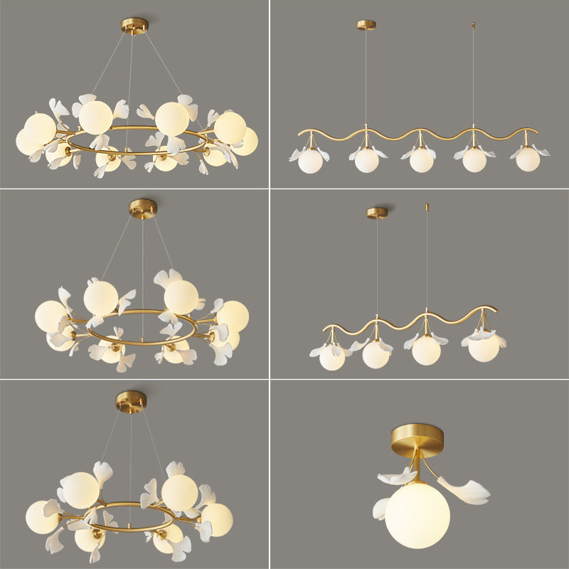 Olivia Luxury Minimalist Chandelier Creative Leaf Glass Living Room - Neutralighting