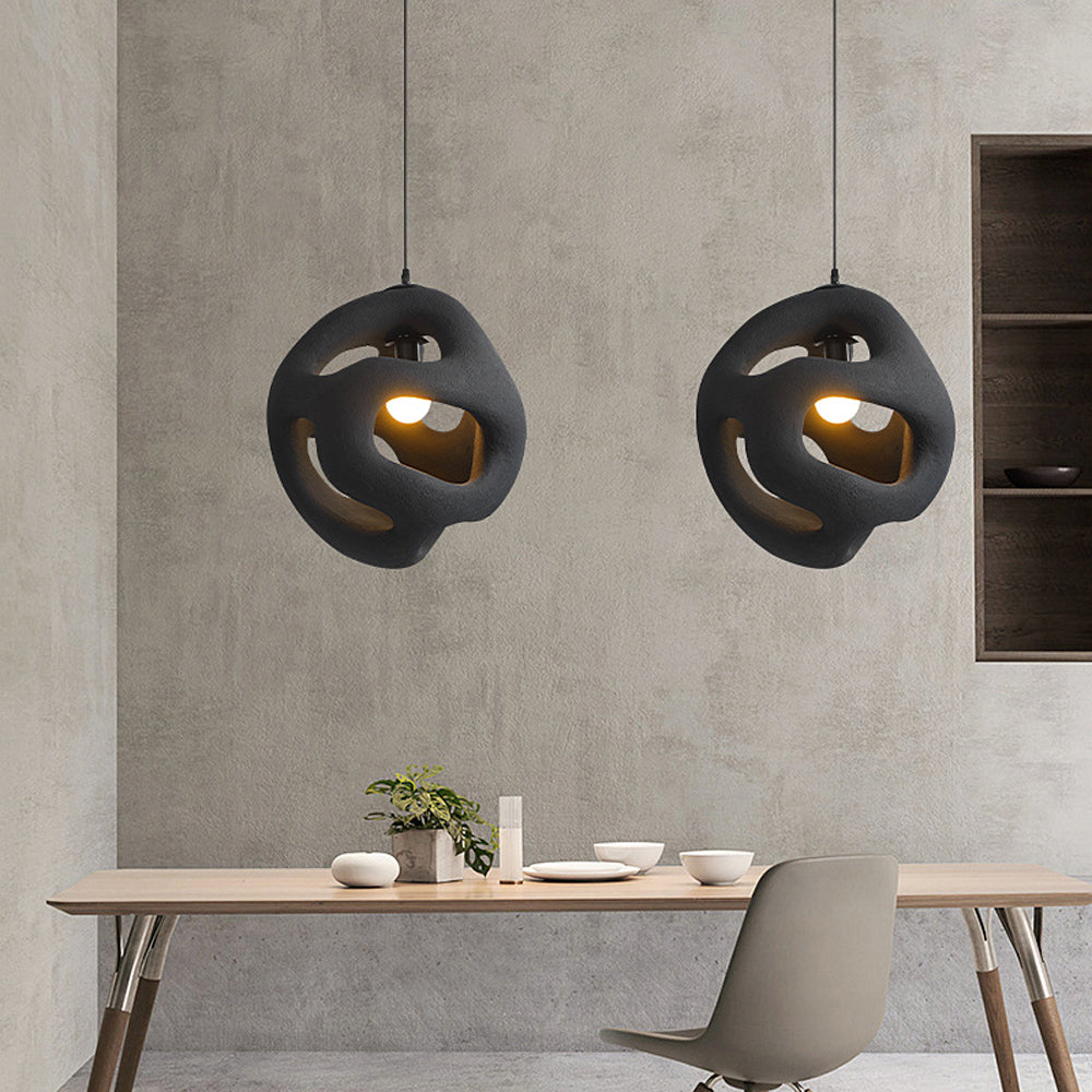 Avi Modern Metal/Resin White/Black Pendant Light - Neutralighting