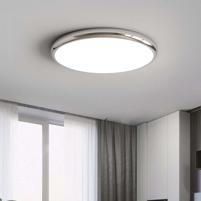 Muto Retro Circle Flush Mount Ceiling Light White Metal Bedroom - Neutralighting
