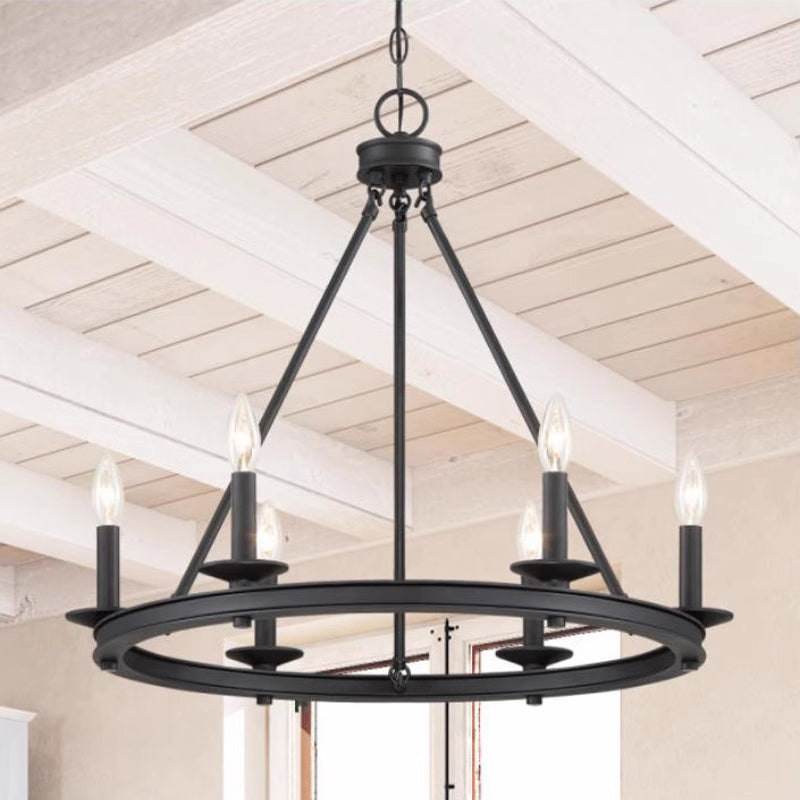 Silva Modern Candles Chandelier Black Metal Living Room/Bedroom - Neutralighting