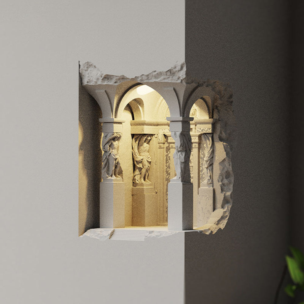 Arisha Art Deco Flush LED Plaster Wall Lamp, White - Neutralighting