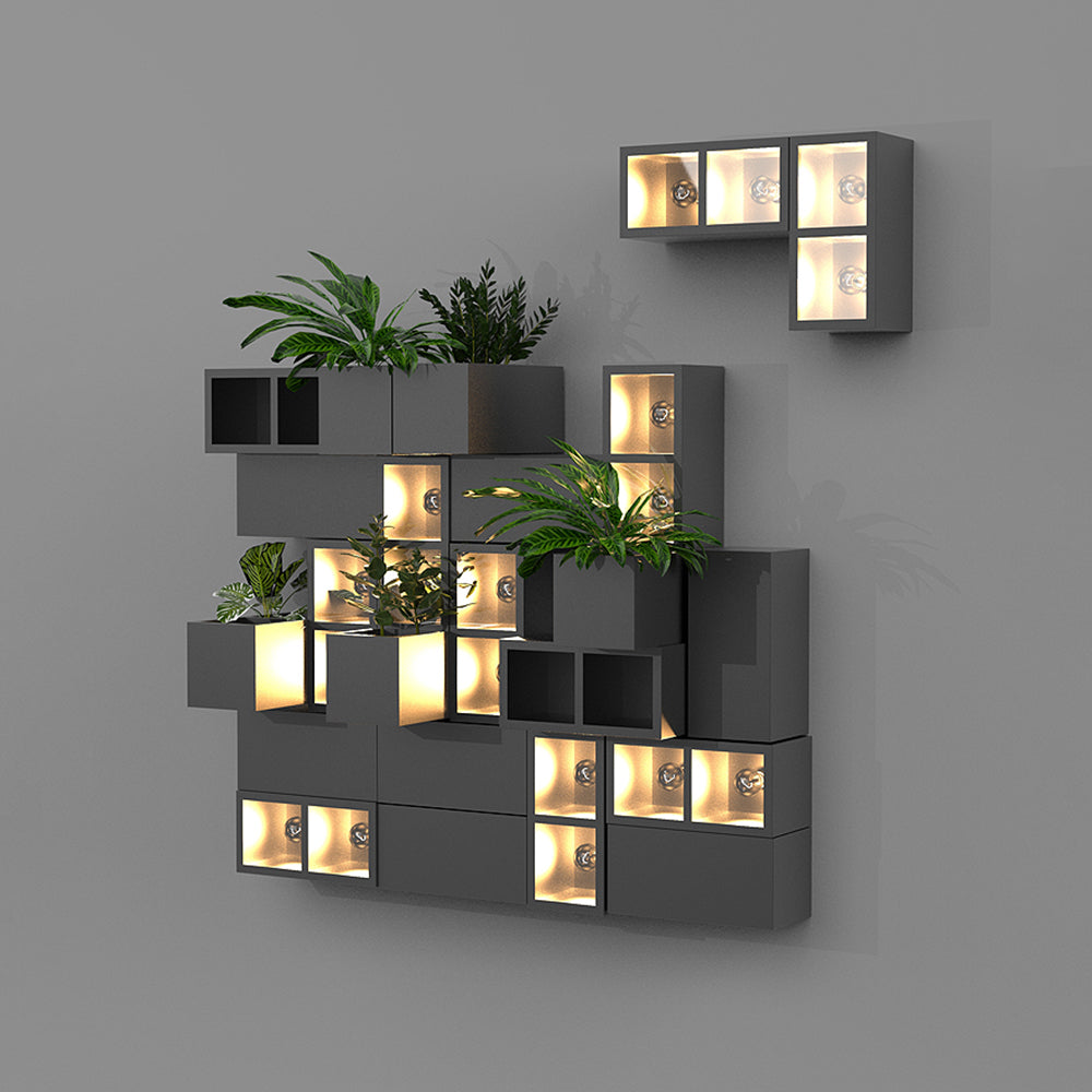 Ray Modern Cube Square Metal/Glass Outdoor Wall Lamp, Black - Neutralighting