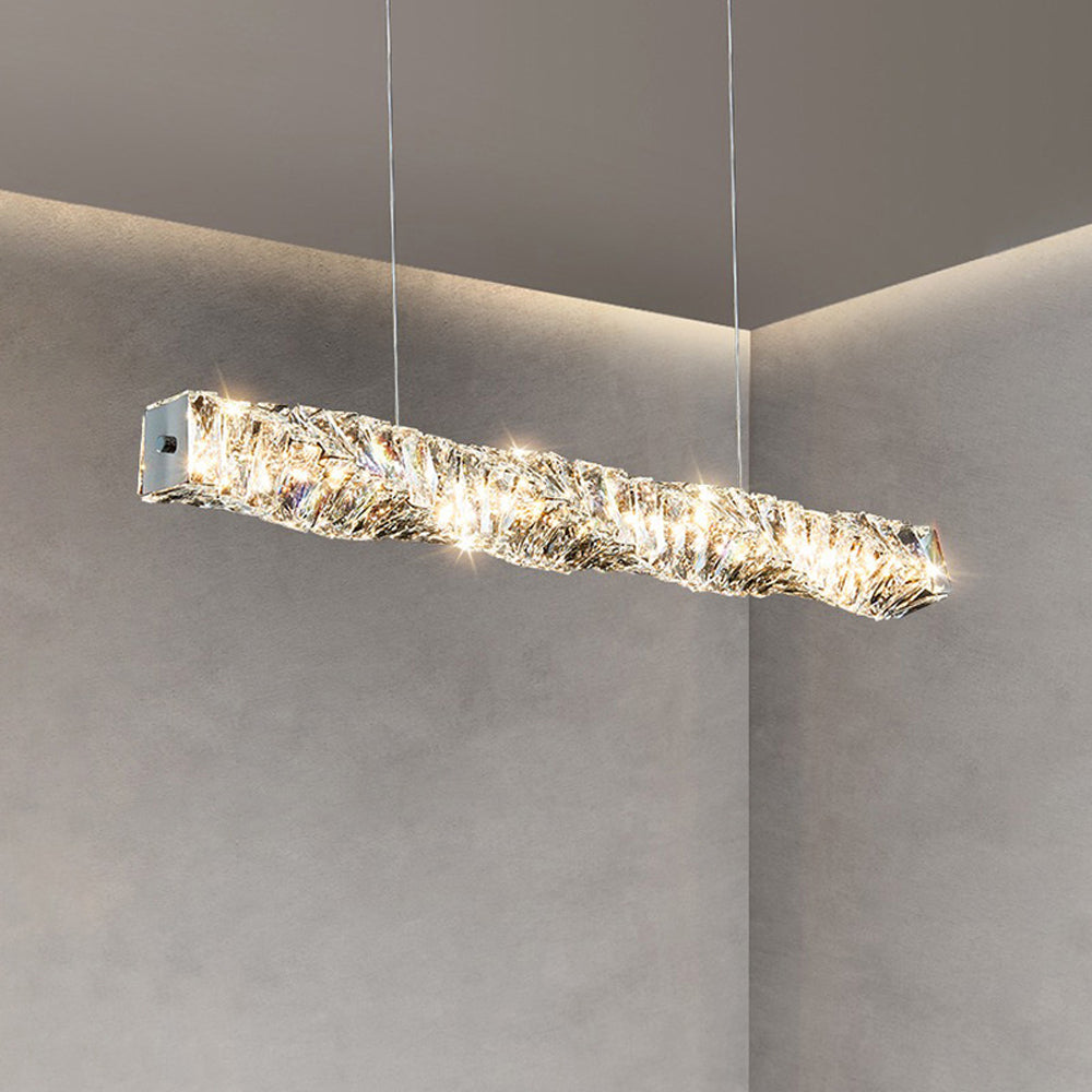 Kristy Crystal Sliver and Gold Pendant Light, Stainless Steel - Neutralighting