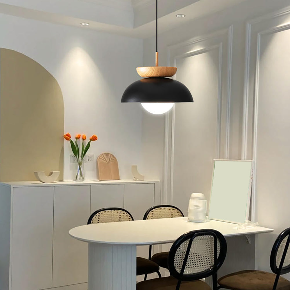Muto Nordic Pendant Light/Flush Mount Ceiling Light Wood/Metal Black Kitchen Balcony - Neutralighting