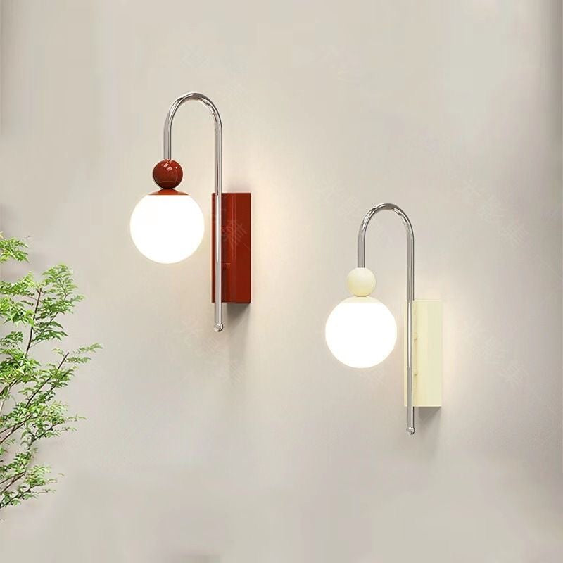 Valentina Modern LED Indoor Wall Lamp Red/Coffee Metal/Glass Bedroom