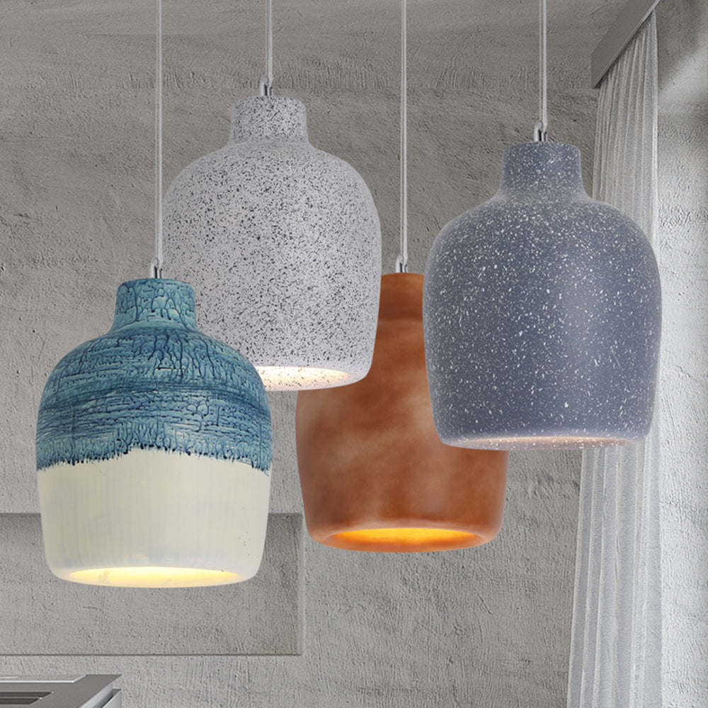 Avi Wabi Sabi Jar Shaped Resin Pendant Light, 4 Color - Neutralighting