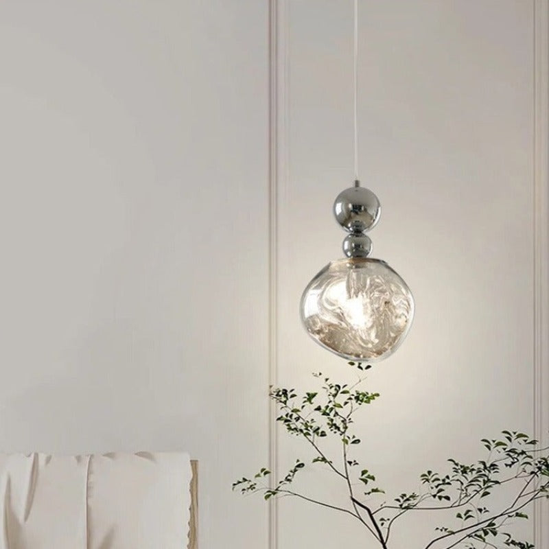 Valentina Retro LED Pendant Light Chrome Metal/Acrylic Bedroom - Neutralighting