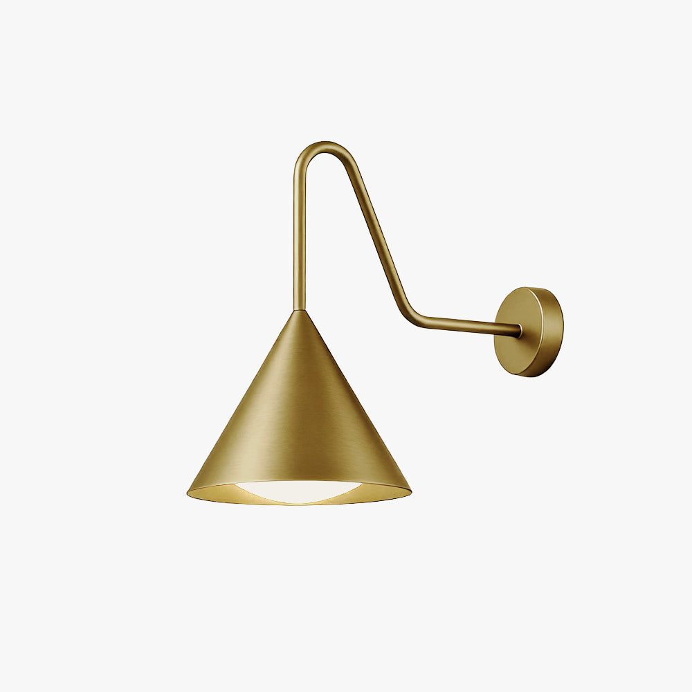 Ray Modern Minimalist Cone Metal Outdoor Waterproof Wall Lamp,Black/Gold