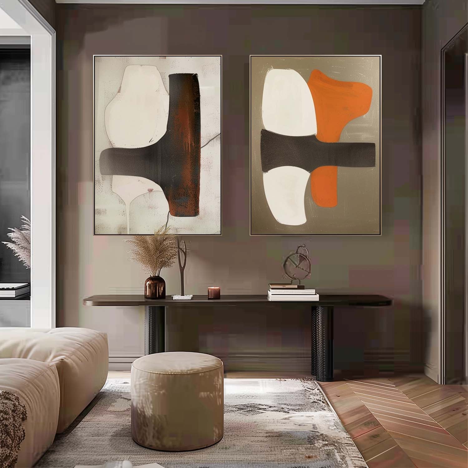 Modern Minimalist Wall Art 2 Piece Set MMWA003 - Neutralighting