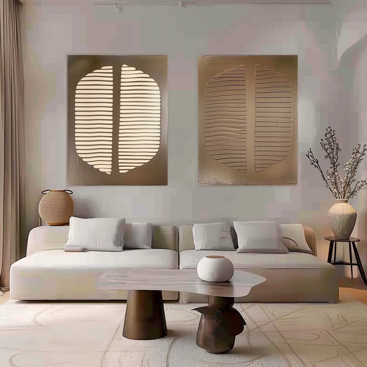 Bohemian Wall Art 2 Piece Set BWA001 - Neutralighting