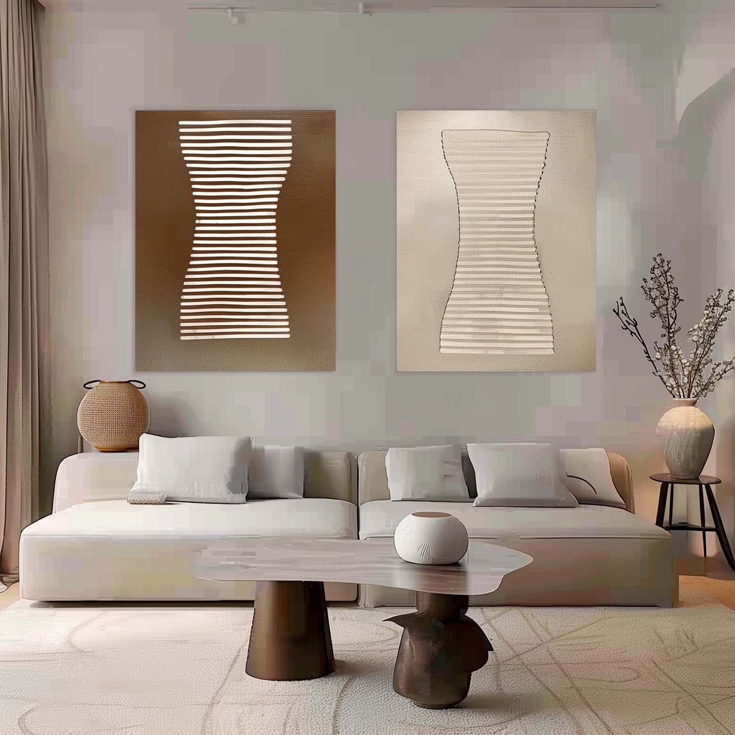 Bohemian Wall Art 2 Piece Set BWA002 - Neutralighting