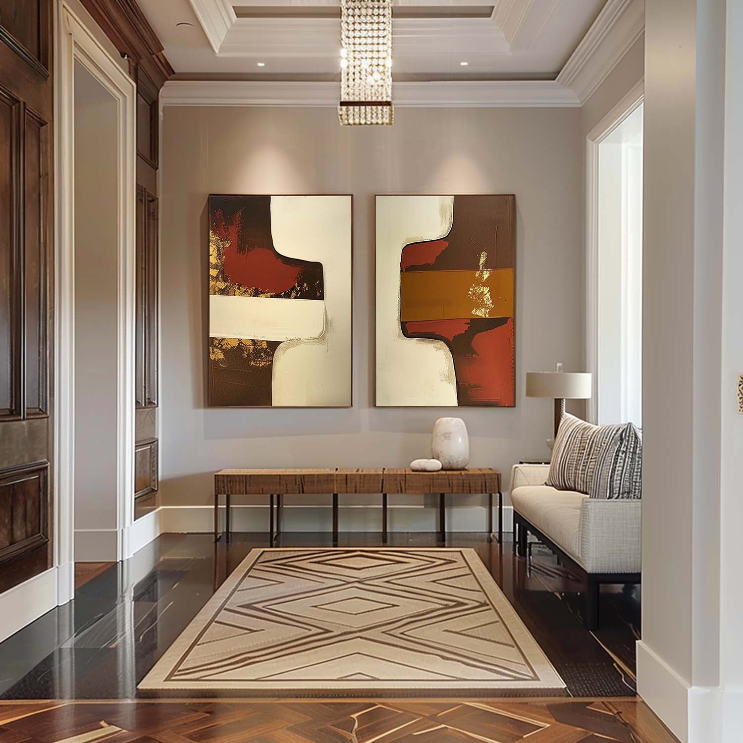 Modern Minimalist Wall Art 2 Piece Set MMWA005 - Neutralighting