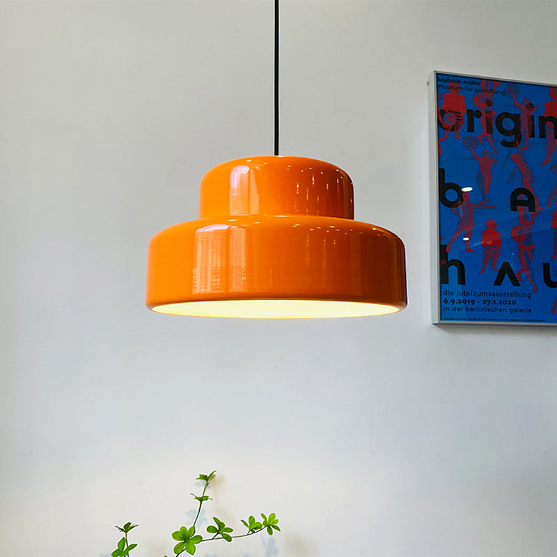 Arisha Single Head Vintage Pendant Light Orange Metal Dining Room - Neutralighting