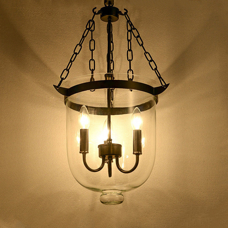 Silva Pendant Light Glass Black Industrial LED Living Room - Neutralighting