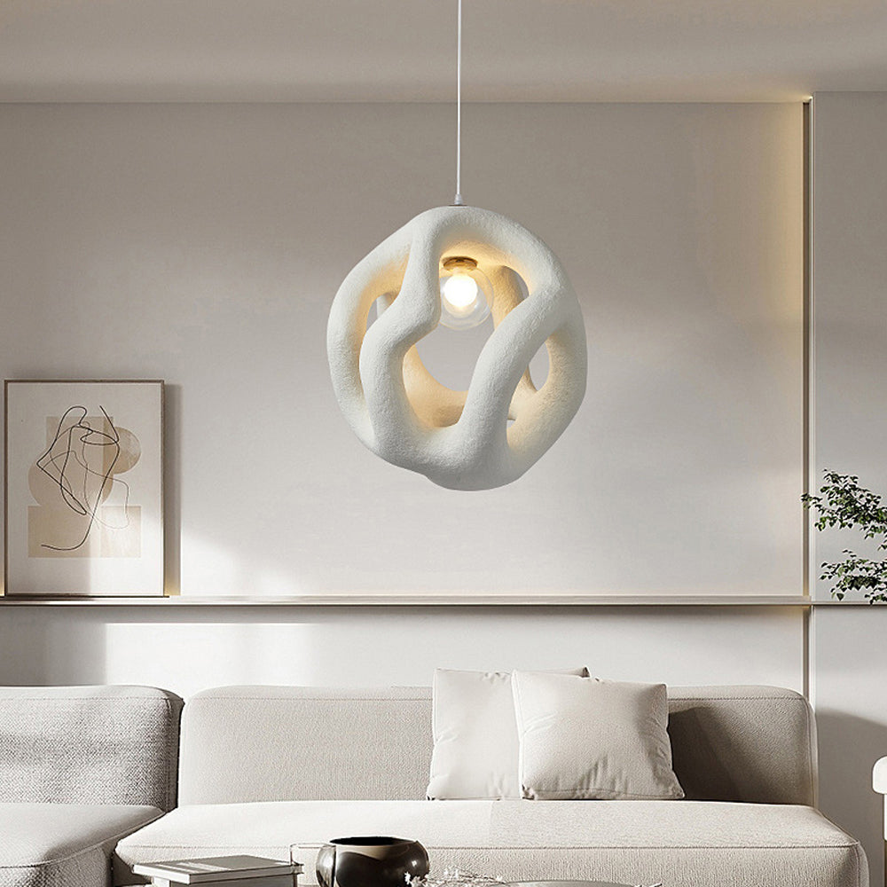 Avi Modern Metal/Resin White/Black Pendant Light - Neutralighting