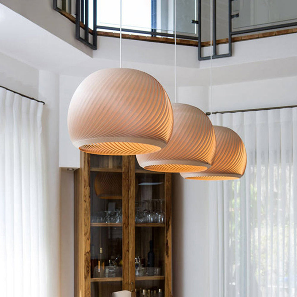 Muto Farmhouse Semi Metal Pendant Light, Brown/Wood - Neutralighting