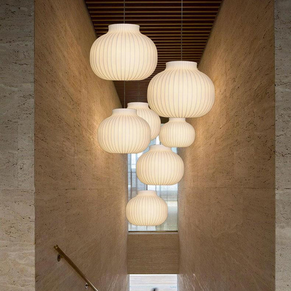 Ritta French Vintage White Pendant Light, Synthetic Silk - Neutralighting