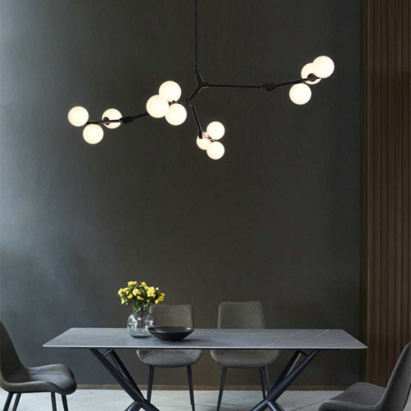 Valentina Modern LED chandelier Gold/Black Glass Living Room/Bedroom - Neutralighting