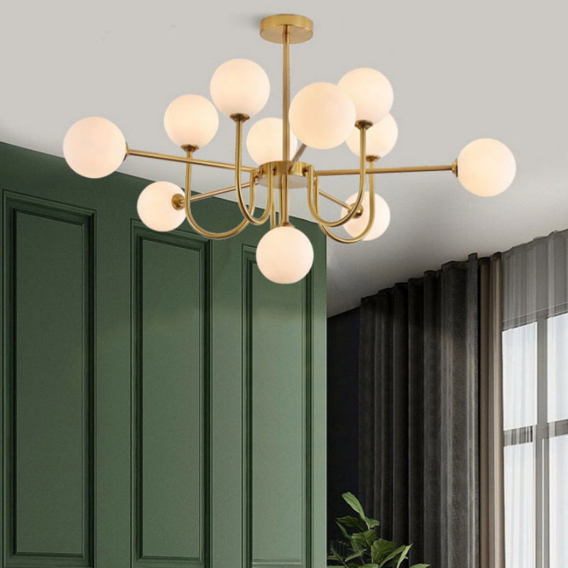 Valentina Modern LED Chandelier Gold Glass Living/Dining Room/Bedroom - Neutralighting