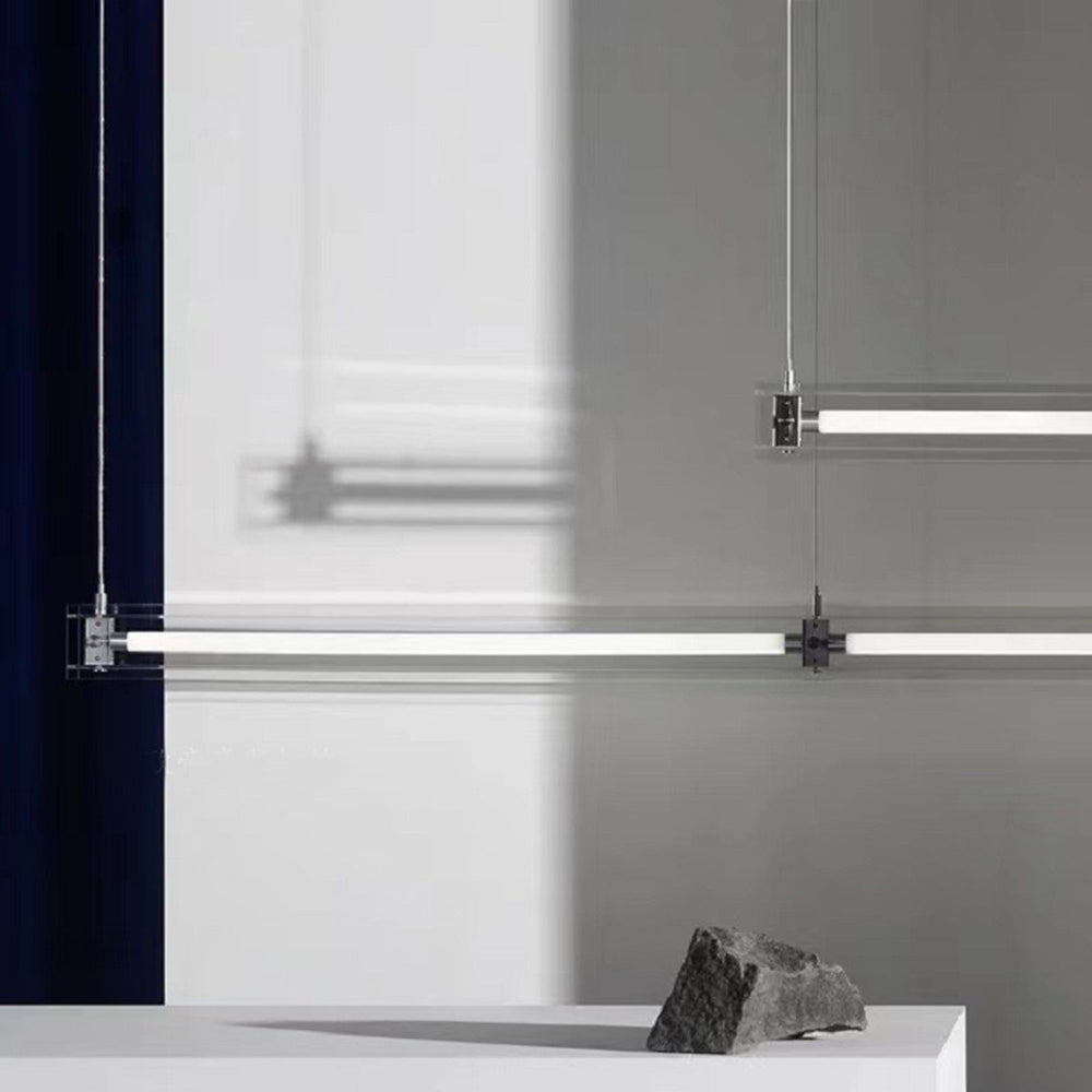 Arisha Minimalist Linear Metal Pendant Light,White - Neutralighting