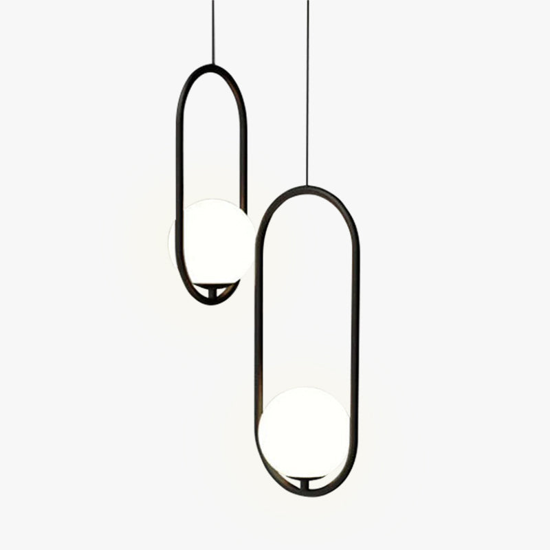 Valentina Minimalist Oval Golden & Black Frame Globe Pendant Light - Neutralighting