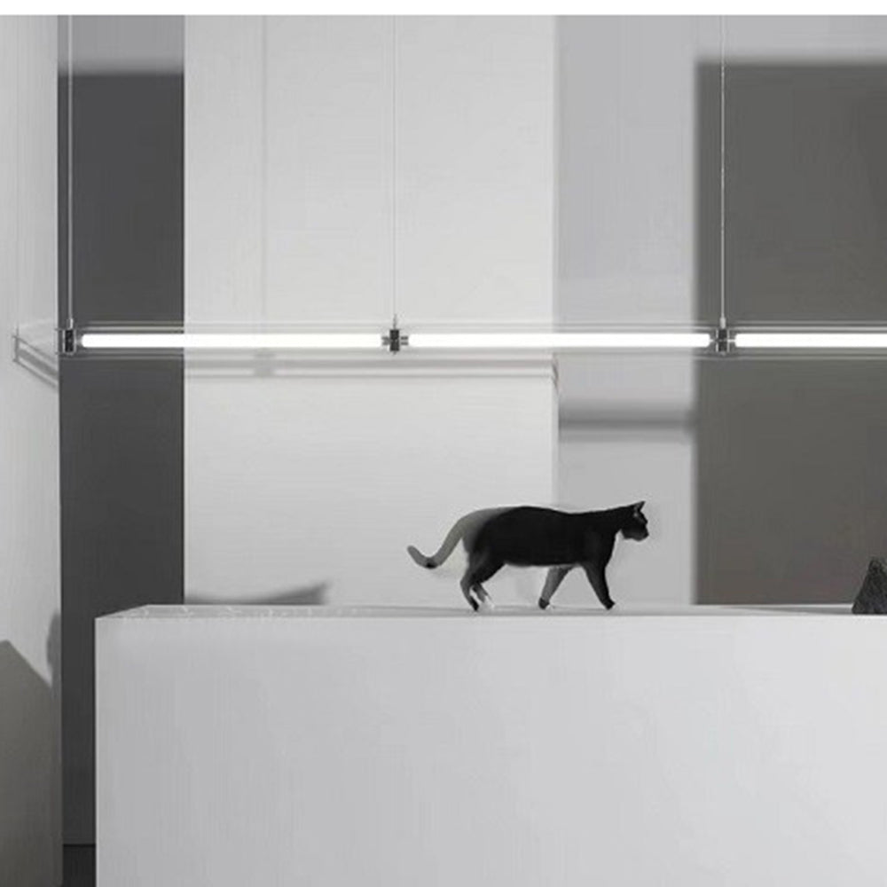Arisha Minimalist Linear Metal Pendant Light,White - Neutralighting