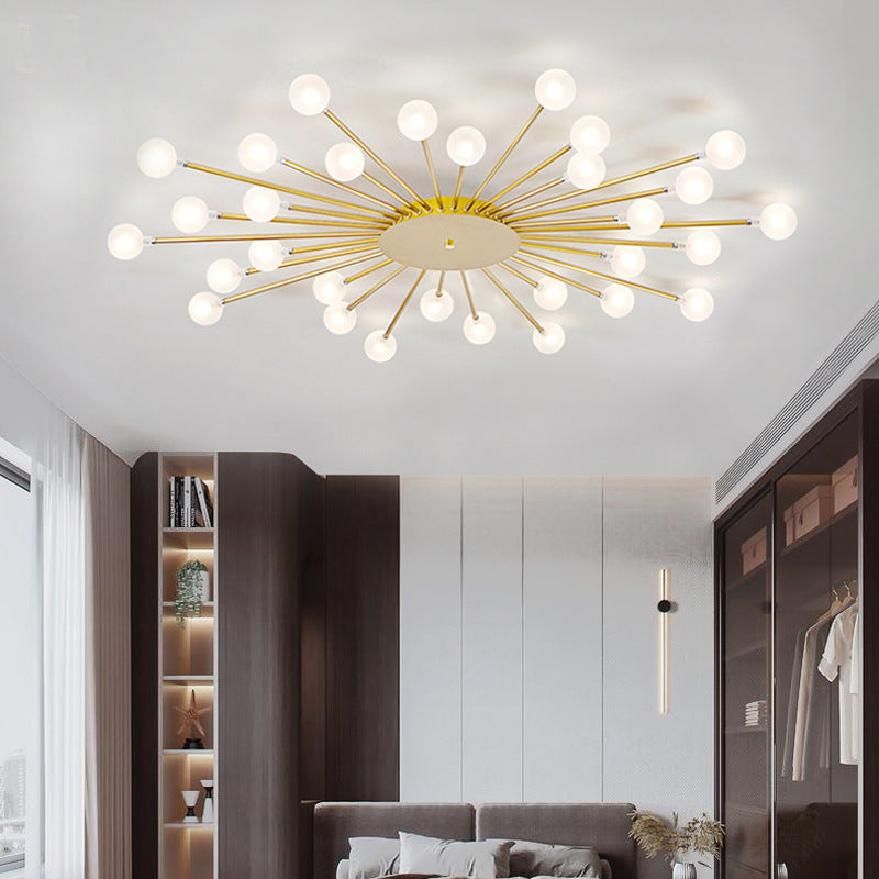 Arisha Nordic LED Flush Mount Ceiling Light Gold/Black Metal Living Room - Neutralighting