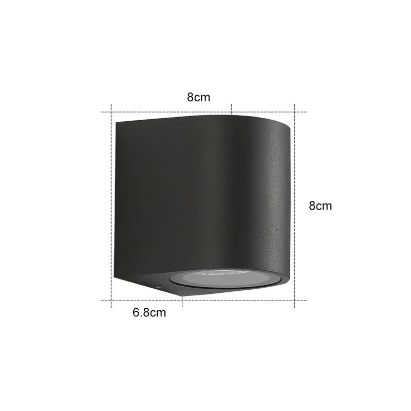 Tavon Minimalist Metal Square Outdoor Wall Lamp, Black - Neutralighting