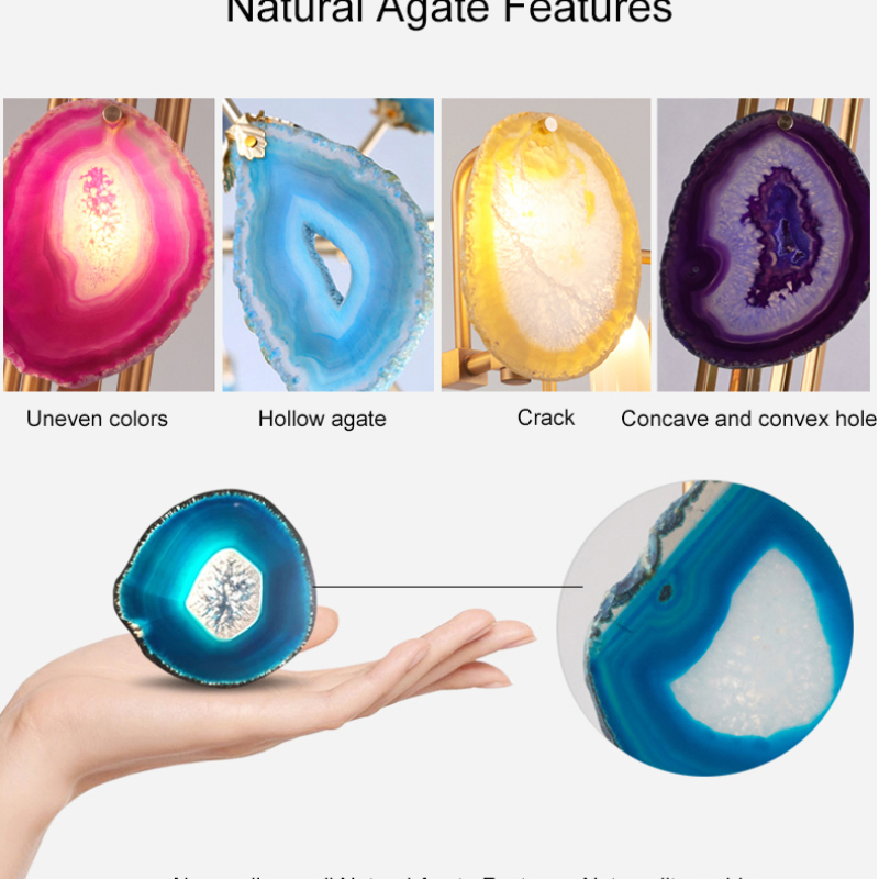 Aria Agate Creative Colourful Chandelier Bedroom/Living Room - Neutralighting