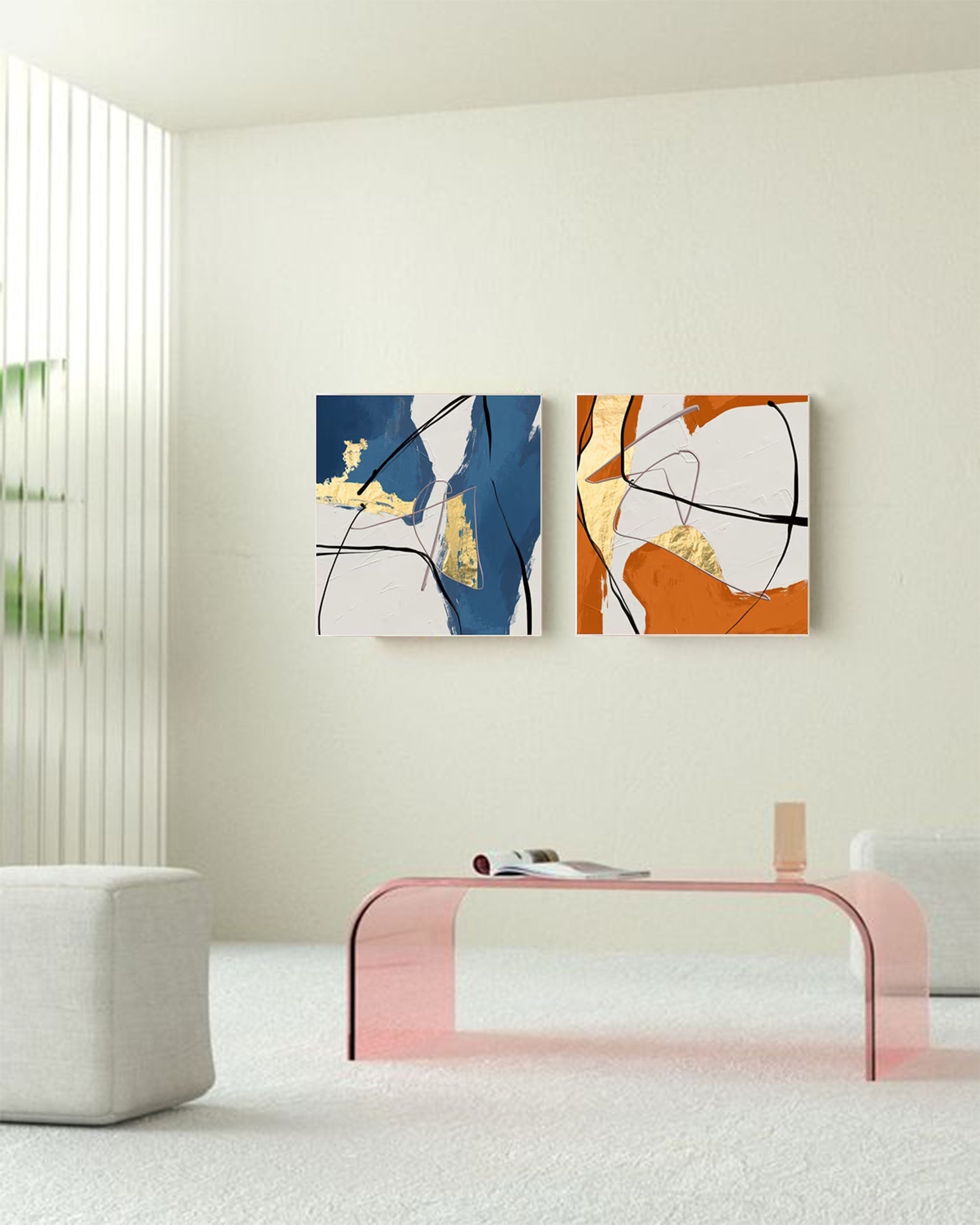 Abstract Canvas Art AB028 - Neutralighting