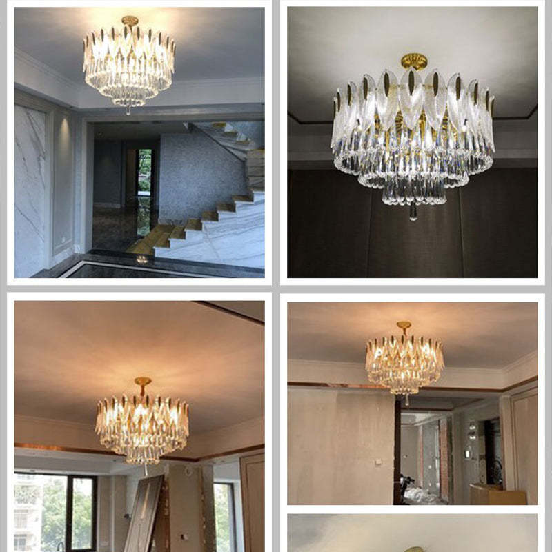 Arisha Luxury Feather Crystal Chandelier, Living Room - Neutralighting