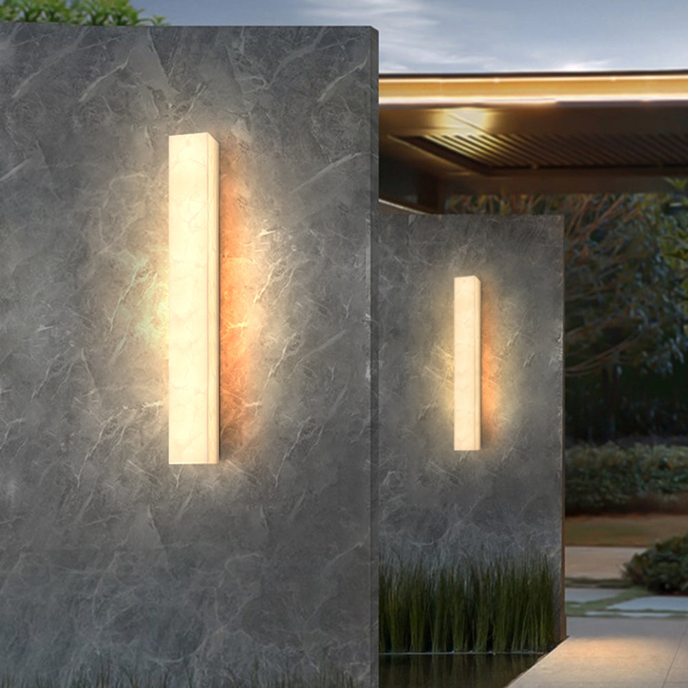 Ayen Modern Rectangular Resin Outdoor Wall Lamp, White - Neutralighting