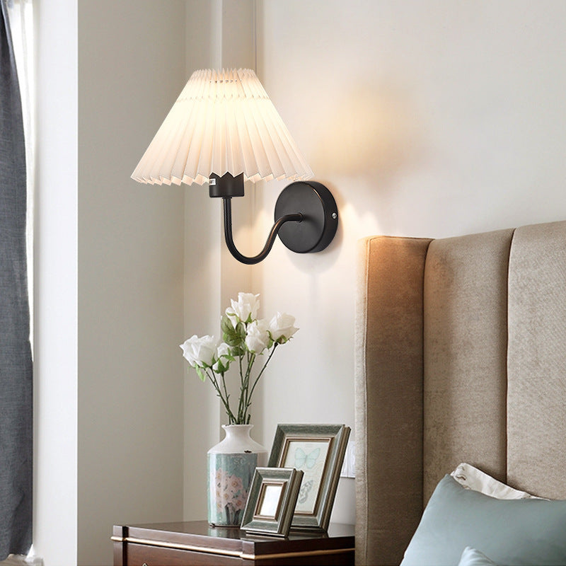 Tiffany Nordic Vintage Indoor Wall Lamp Brass/Black Metal Bedroom