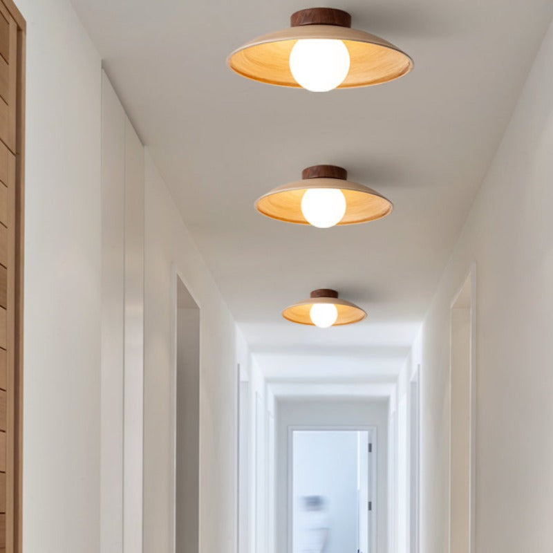 Muto Vintage Flush Mount Ceiling Light Wood/Metal/Glass Bar/Hotel - Neutralighting