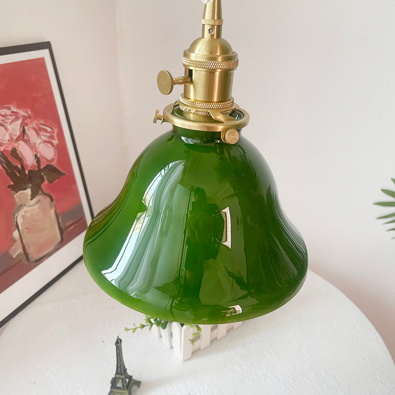 Valentina Rustic Vintage LED Pendant Light Green Copper Glass Dining Room - Neutralighting