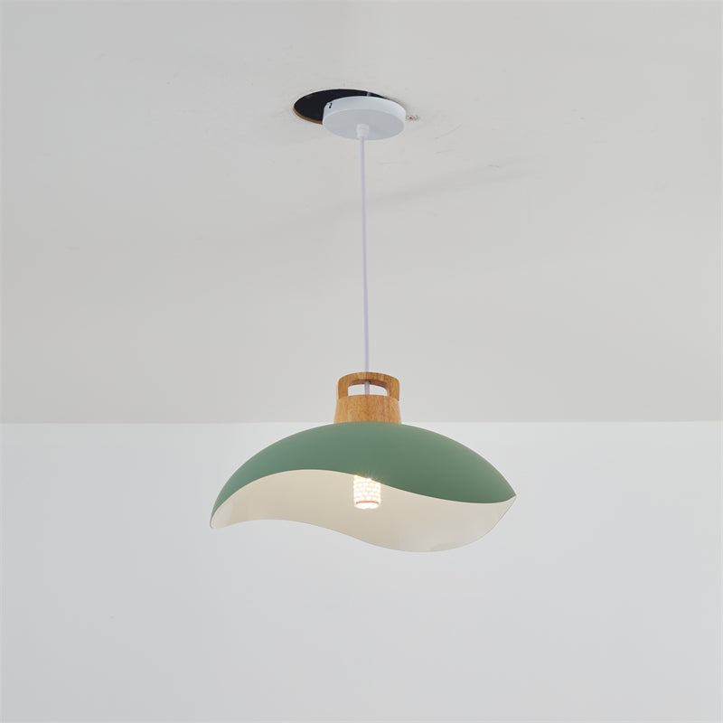 Valentina Colorful Shade Single Pendant Lights, Wood & Metal - Neutralighting