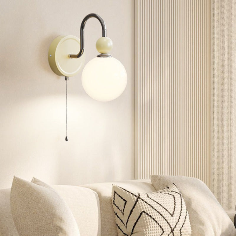 Valentina Modern LED Indoor Wall Lamp Red/Coffee Metal/Glass Bedroom