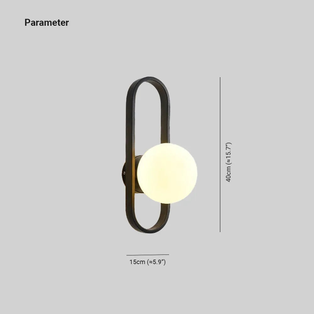 Valentina Modern Globe Bedside Wall Lamp Mount for Bedroom & Reading Room, Gold/Black - Neutralighting