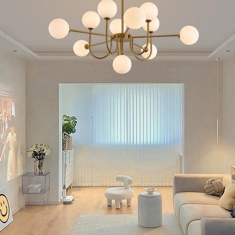 Valentina Modern LED Chandelier Gold Glass Living/Dining Room/Bedroom - Neutralighting
