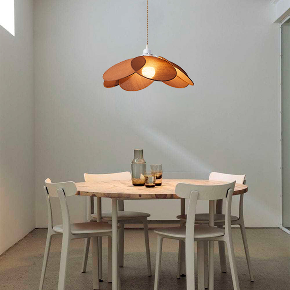 Ritta Minimalist Fabric Flower Pendant Light, Orange/Brown/Beige - Neutralighting