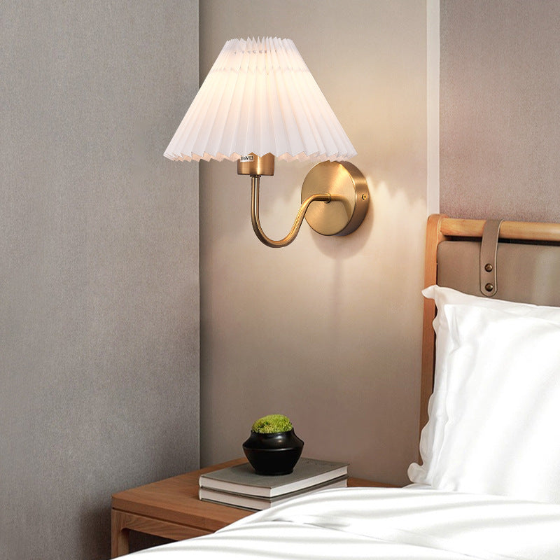 Tiffany Nordic Vintage Indoor Wall Lamp Brass/Black Metal Bedroom