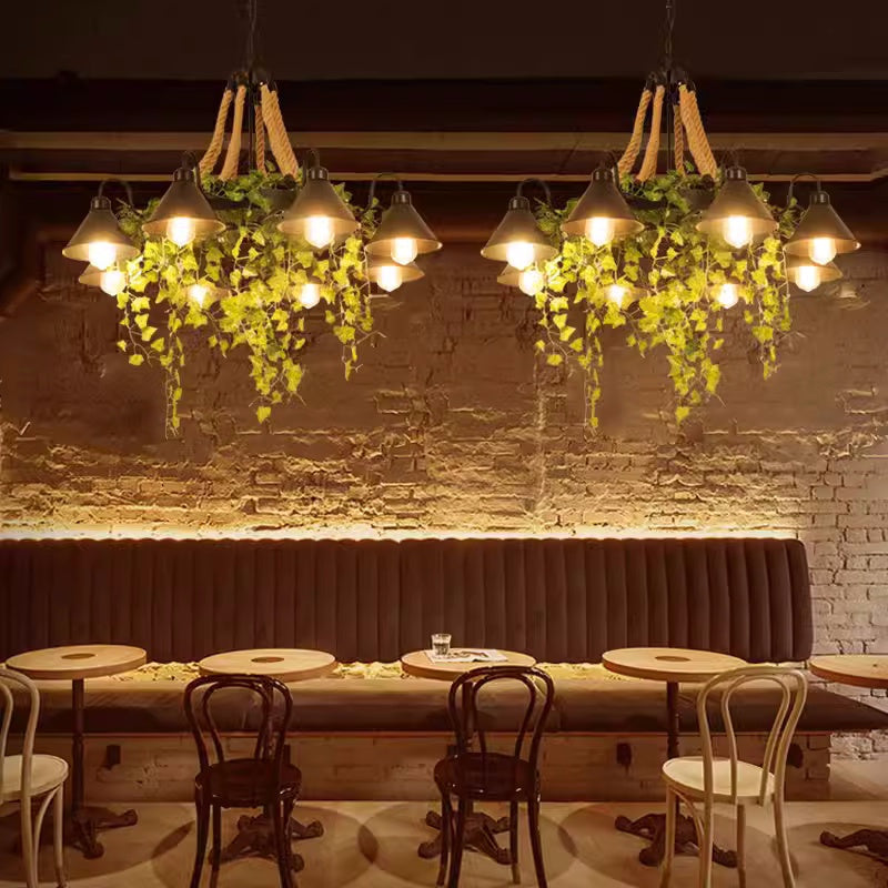 Arisha Retro LED Chandelier Black Metal Restaurant/Bar/Living Room - Neutralighting