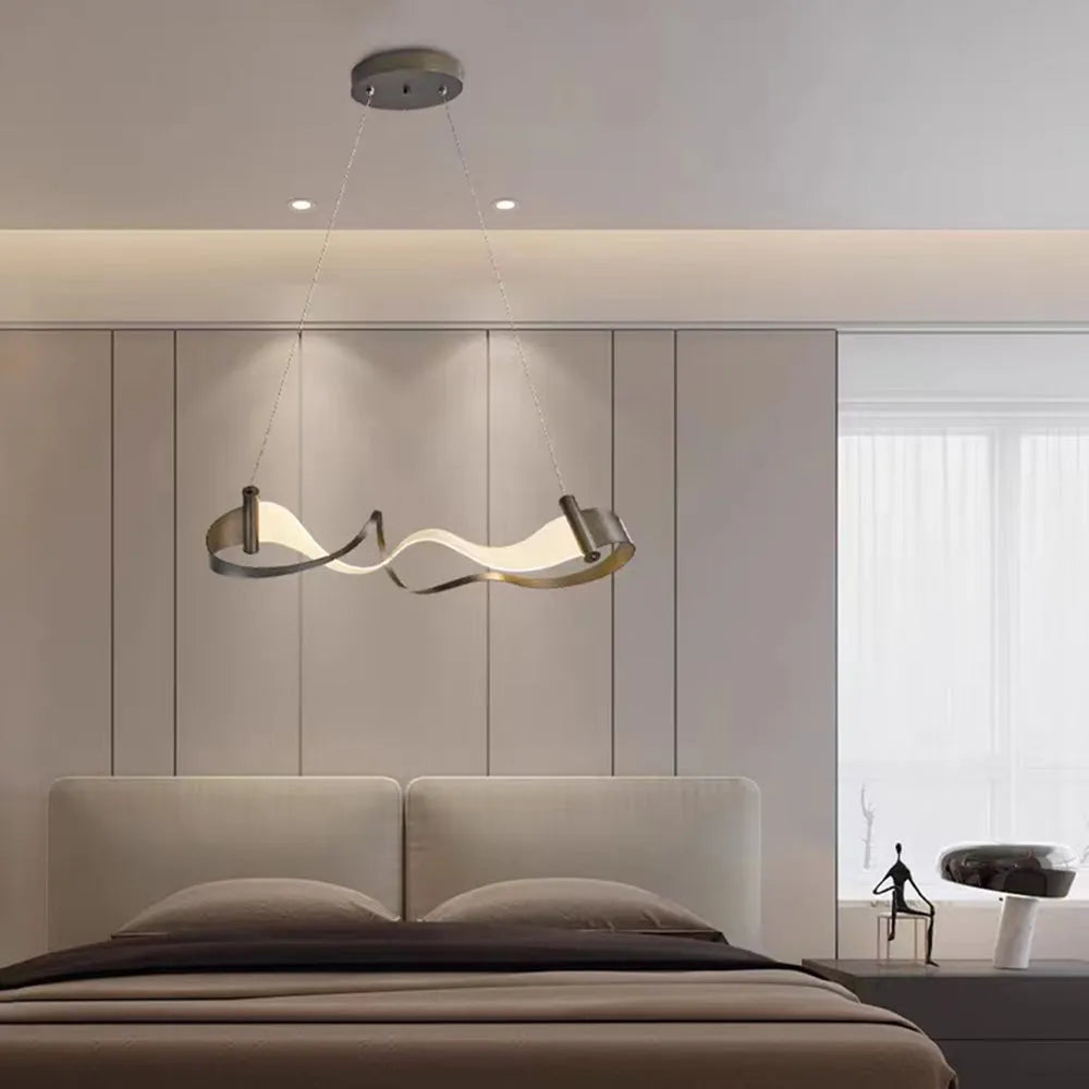 Arisha Metal Gold Pendant Light, Wavy Shape - Neutralighting