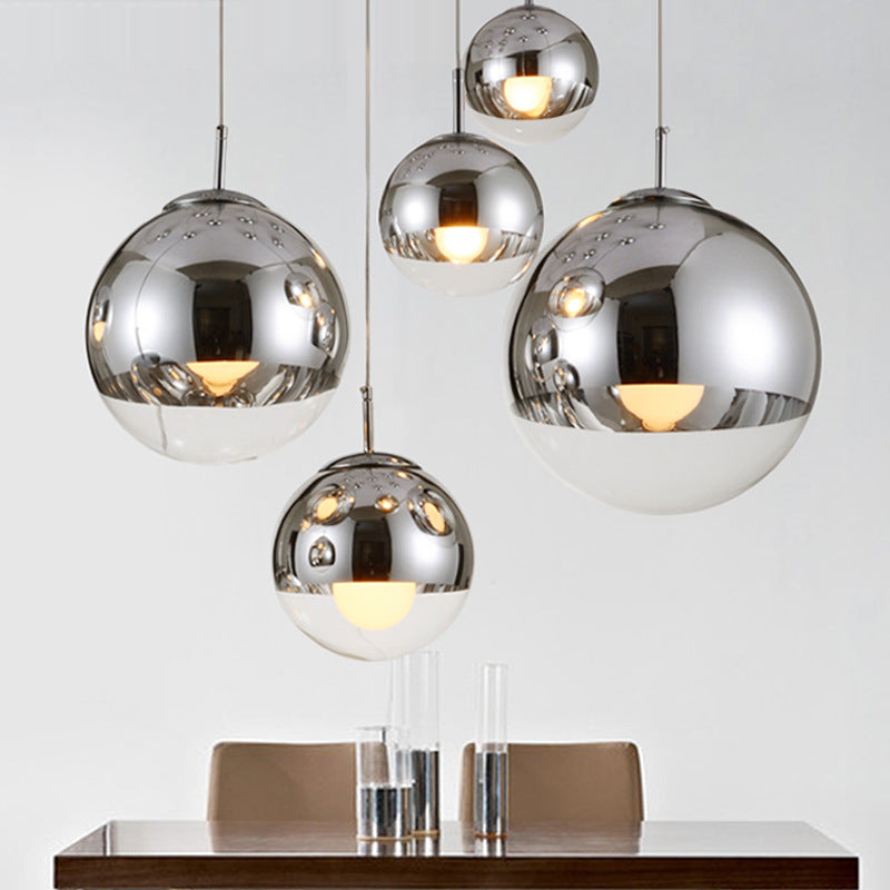 Valentina Industrial Round Metal Glass Pendant Light Living Room - Neutralighting
