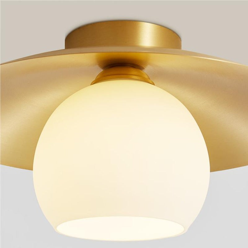 Arisha Nordic Retro LED Flush Mount Ceiling Light Metal Glass Corridor - Neutralighting
