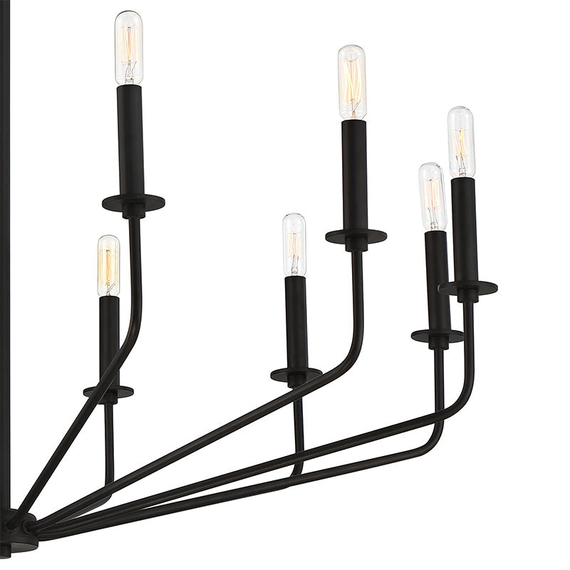 Silva Modern Industrial LED Chandelier Black Metal Living Room - Neutralighting