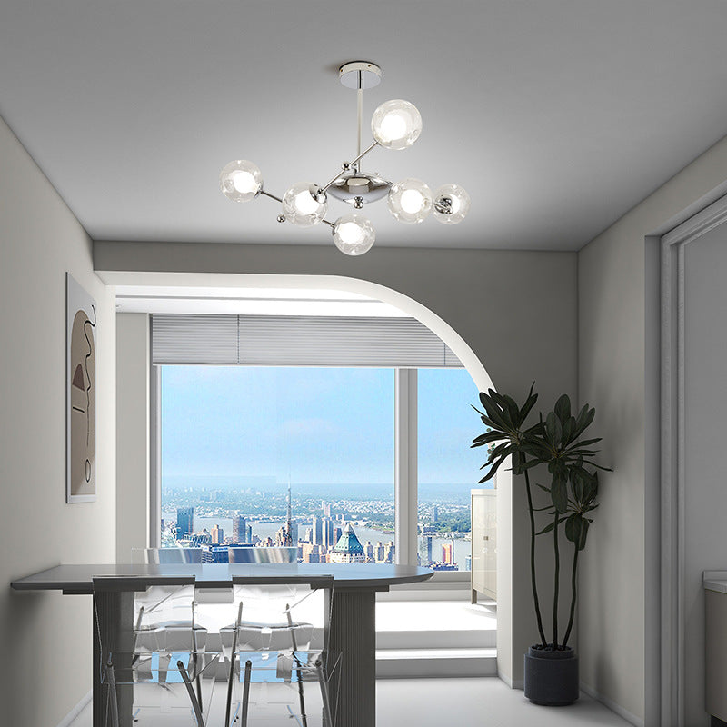Valentina Modern LED Chandelier Chrome Glass Living Room/Bedroom - Neutralighting